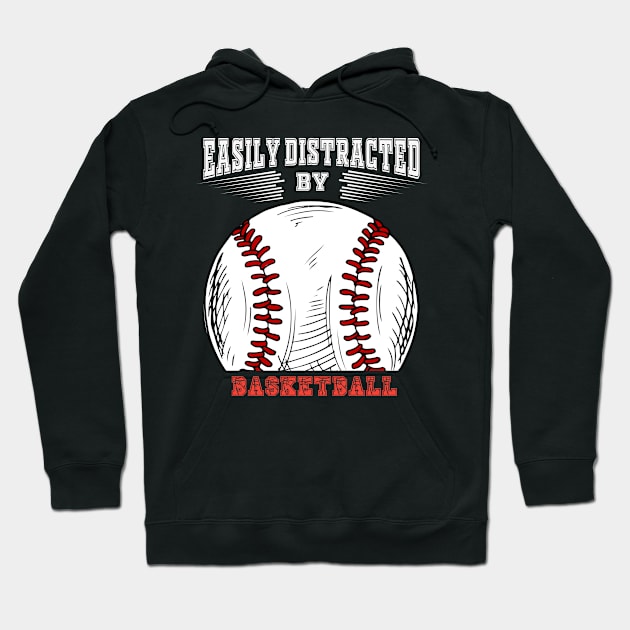 Easily Distracted by Dogs and Baseball Hoodie by Peter smith